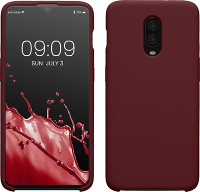 kwmobile telefoonhoesje geschikt voor OnePlus 6T - Hoesje met siliconen coating - Smartphone case in bordeaux-violet