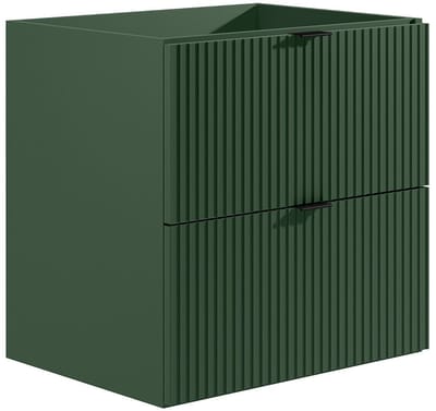 Vente-unique Gestreept hangmeubel voor badkamer - Mat groen - 60 cm - ZEVINI