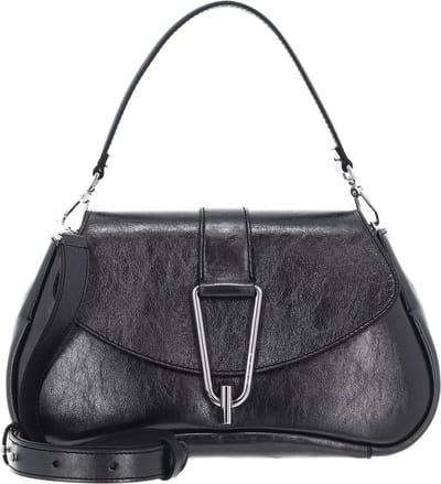 COCCINELLE Leren Schoudertas Himma Pepita Handbag Pearled Leather Noir Zwart