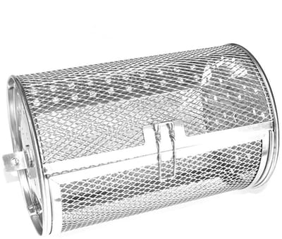 Dailygoods - Luchtfriteuse - Frituurmand - Rotisserie Design - 12 x 18CM - Gegrilde Kooi - 360° Roterende Grillmand - Geschikt voor Airfryer - Roestvr...