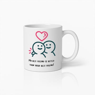 "Mijn Beste Vriend Is Beter Dan Jouw Beste Vriend" Mok 330ml – Schattige Vriendschapskoffiebeker – Perfect Cadeau voor Beste Vrienden en Geliefden