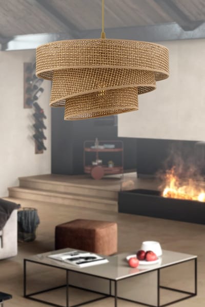 Asir - Kroonluchter - Beige - 40 x 40 x 72 cm
