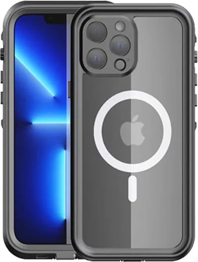 DrPhone AquaShield – Waterdichte Telefoonhoes – IP68 Waterdicht – 360° Bescherming – Geschikt Voor Magnetische Ring Compatibel - Geschikt Voor iPhone 15 Plus - Zwart