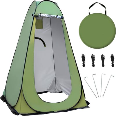 Pop-up Camping Douchetent voor Privacy, Draagbare Kleedruimte en Toilet Shelter voor Buitenactiviteiten zoals Hiking, Strand en Picknick (Army Green, M)