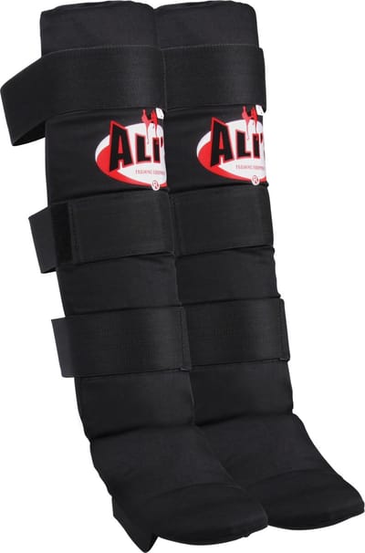 Ali's Fightgear - SHIN PRO - Kickboksen scheenbeschermers - Katoen - Zwart - Maat XS - Scheenbeschermers - Scheenbeschermers kickboksen - Scheenbeschermers vechtsport - Scheenbeschermers kickboksen kind - Scheenbeschermers kickboksen dames
