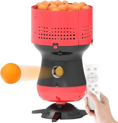 Tafeltennis Robot - Serveermachine Bal - Training Verbeteren - 36 Programmeerbare Draai - 90 Ballen Capaciteit - Zwart Rood