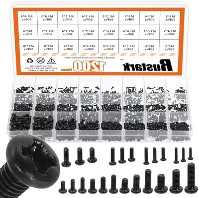 Pan Head Schroeven Assortiment met Moeren en Ringen - Zwart, Ideaal voor Diverse Klussen en Projecten
