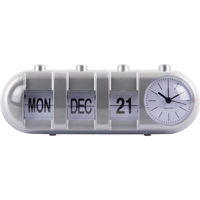 Karlsson Wekker Retro Tube - Zilver - 9x26x9.3cm - Scandinavisch - Wekker voor slaapkamer - Wekkers