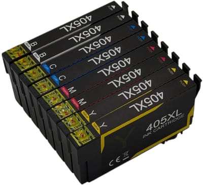 KATRIZ® huismerk voor Epson 2x 405XLZwart + 2x 405XLCyaan + 2x 405XLMagenta + 2x 405XLGeel | WorkForce Pro WF-3820 DWF / WF-3825 DWF / WF-4820 DWF / WF-4830 DTWF / WorkForce WF-7830 DTWF / WF-7835 DTWF / WF-7840 DTWF