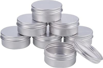 Blikjes 50ml Leeg 10 stuks met Schroefdeksel - Lege Blikjes Zilver