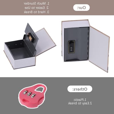 Verborgen Geldbox in Boekvorm, Veiligheidsbox voor Geld en Waardevolle Spullen, Met Slot en Originele Papieren Pagina's, Ideaal als Cadeau en Decoratie, Afmetingen 18 x 11.5 x 5.5 cm