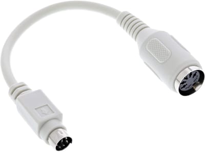 PS/2 (m) - DIN 5-pins (v) toetsenbord adapter / beige - 0,20 meter