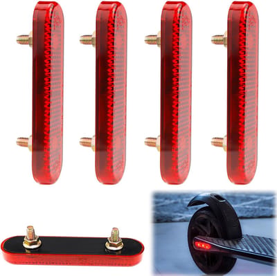 EGoods - Reflectoren set voor fiets, motorfiets & scooter | Kattenoog reflectoren 4 stuks | Rode rechthoekige reflectoren met M5 schroeven