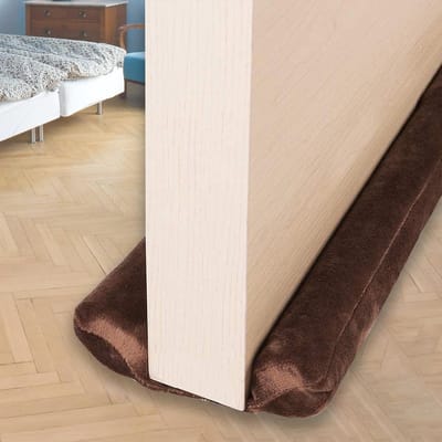 Onderdeur Tochtstopper - Deur Isolatie Strip - Tocht Buiten Houden - Verstelbare Schuim Buizen - 91.4 cm - Koffie