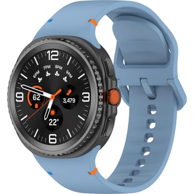 Mocaa Samsung Galaxy Watch8 Siliconen Bandje 44mm Blauw