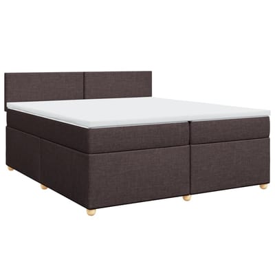 vidaXL - Boxspring - met - matras - stof - donkerbruin - 200x200 - cm