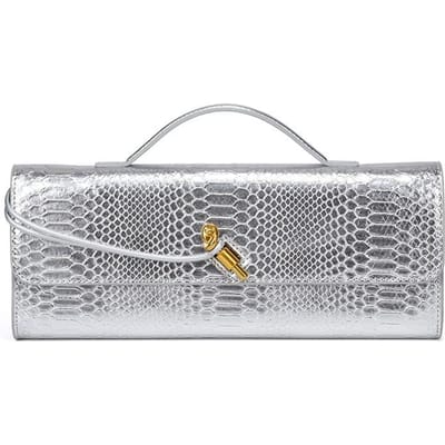 Traditionele Baguette, Een Dame met een Avondtasje, Een Trendy en Retro Handtas/Crossbodytas, en Een Schoudertas gray