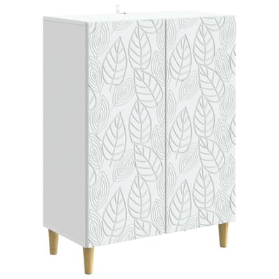 vidaXL - Dressoir - Wit - 66 - x - 34,5 - x - 90 - cm - Bewerkt - hout
