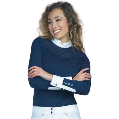 Damespolo met lange mouwen Flags&Cup Cassia
