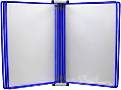 Wandmontage Bestandhouder - Opknoping A4 Houder - Documenten Organiseren - Transparante Pagina's - A4 formaat - Blauw