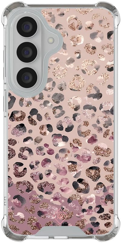 Casimoda® hoesje - Geschikt voor Samsung Galaxy S26 - Rosé Leopard - Shockproof case - Extra sterk - TPU/polycarbonaat - Bruin/beige, Transparant