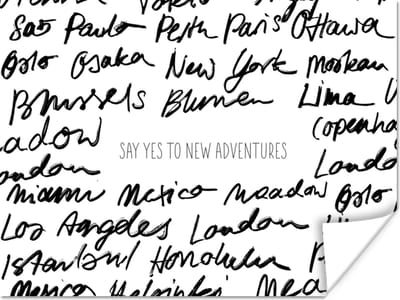 Poster Spreuken - Quotes - Say yes to new adventures - London - 160x120 cm XXL