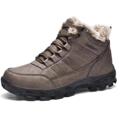 Warme Winter Heren Laarzen Mode Sneeuwlaarzen Winter Buitenschoenen Heren Militair Bont Enkellaarsjes Voor Heren Wandelschoenen Wandelschoenen 48 bruin