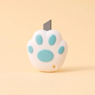 Mini couteaux utilitaires pratiques Kawaii Fleurs Coupe-papier Ouvre-enveloppes rétractables Couteau de poche portable Fournitures de bureau white