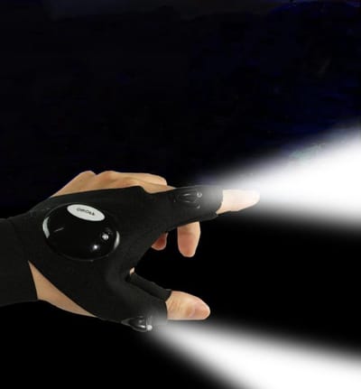 *** Vingerloze handschoen met LED-licht, zaklamp, reparatiefunctie en perfect voor sport en camping - Klussen Outdoor Survival Festival Feest van Heble® ***