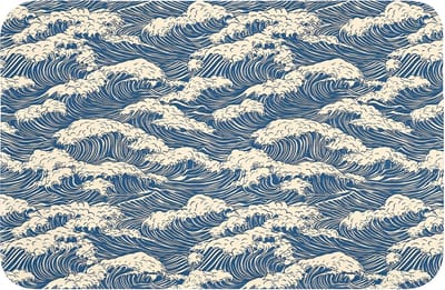 Badmat 60x40 cm - Antislip - Golven - Klassiek - Blauw - Badmatten voor badkamer - Badkamermat - Douchemat - Badkamer mat