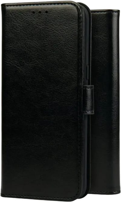 Rosso Element Geschikt voor Motorola G15 Power | Wallet Book Case | Portemonnee Hoesje | 3 Pasjes | Magneetsluiting | Stand Functie | Zwart