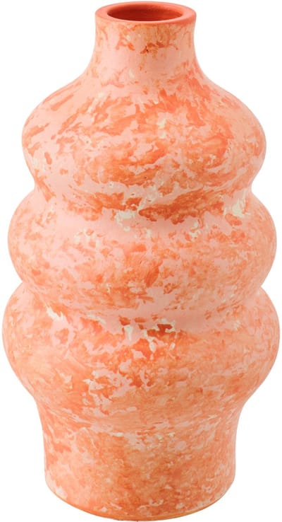 J-Line vaas - keramiek - oranje/wit - small
