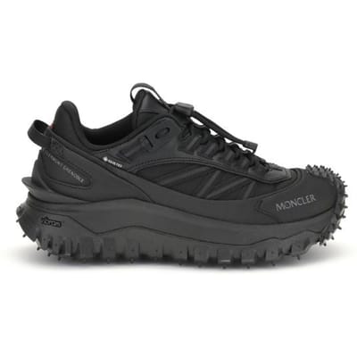 Moncler Zwarte Kalfslederen Bos Taurus Atletische Sneakers