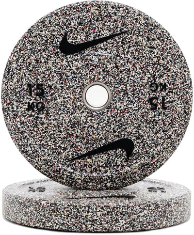 Nike Strength Grind Bumper Plates 15 kg Karmesinrot – Set van 2