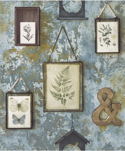 Exposure lijstjes/deco blauwgroen effen (vliesbehang, blauw)