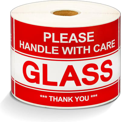 5x7cm Breekbaar Stickers - Fragile Label - Glas Doos Waarschuwingslabels (500 Stuks)