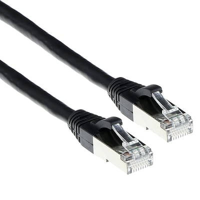 ACT Zwarte 20 meter SFTP CAT6A patchkabel snagless met RJ45 connectoren FB6920