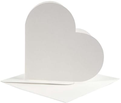 Creativ Company Kaarten & Enveloppen Hart 12,5x12,5 cm Off-white 10 stuks