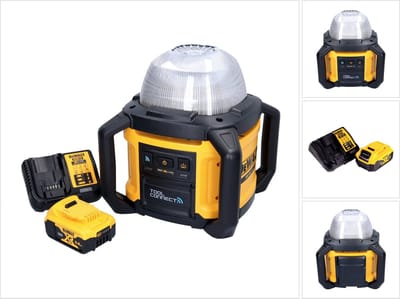 DeWalt DCL 074 P1 Oplaadbare bouwplaats schijnwerper 18 V 5000 lm 4000 Kelvin + 1x oplaadbare batterij 5,0 Ah + lader