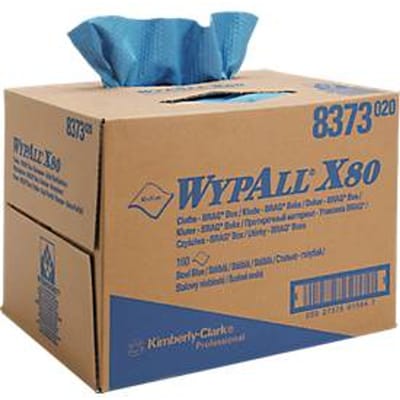 WYPALL* poetsdoek X-80, van Hydroknit materiaal, 160 doeken, 1-laags, staalblauw