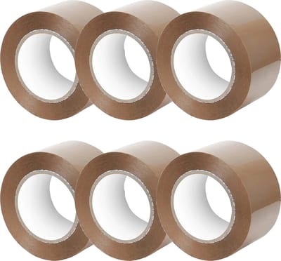 6 Stuks - Tape - Verpakkingstape - Bruin - 66M - 48MM - Low Noise - Plakband - Dozentape
