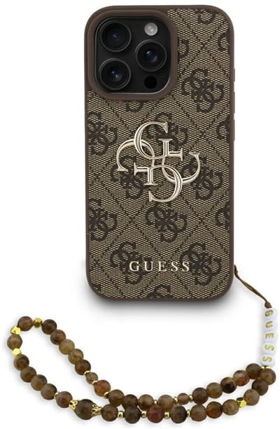 Guess telefoonhoesje voor iPhone 16 Pro - MagSafe compatibel - Bruin