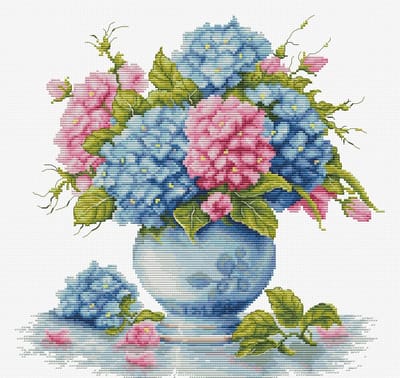 Luca-S Vase with Hydrangea borduren (pakket) B7033