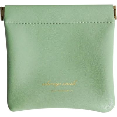Dames Lippenstift Tasje Automatisch Sluitend Oortjes Opbergtasje Munten Dames Cosmetische Tas Draagbaar Kabel Afsluitend Mini Organizer Tasje small lichtgroene kleur