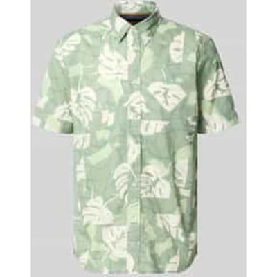 slim fit vrijetijdsoverhemd in all-over look met kentkraag