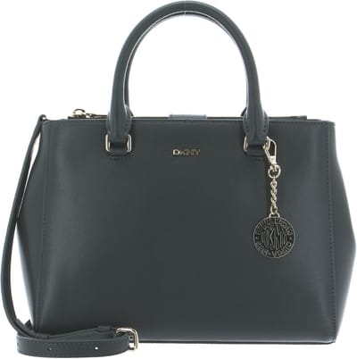 DKNY Leren Schoudertas Handtas Bryant Satchel Charcoal Grijs