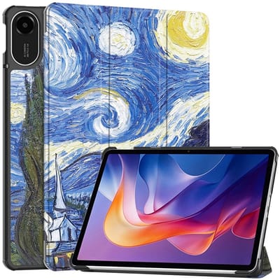 Coverup Tablethoes geschikt voor Xiaomi Redmi Pad 2 Hoesje - Tri-Fold Book Case met Wake/Sleep - Sterrennacht