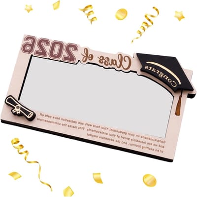 Geldhouder Afstuderen - Houten Geldkistje - Cadeau Presenteren - Sentimenteel Aandenken - 19x11x1 cm - Houtkleur