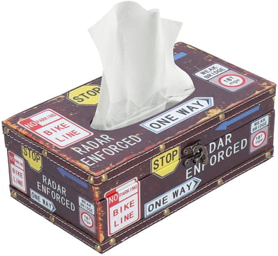 Store_9 - Tissue Box Cover - Vintage Servet Box - Houten Tissue Houder - Natuurtint - Decoratieve Tissue Opbergdoos - Geschikt voor Woonkamer, Eetk...
