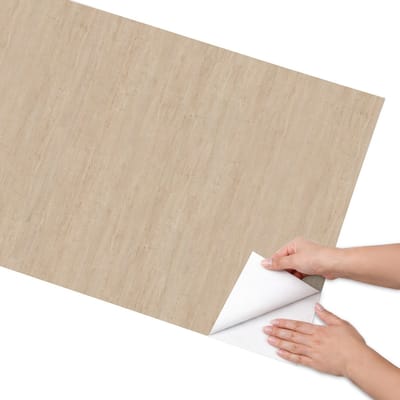 Coloray Meubel Wrap Folie - Beige Meubelfolie - 65x130 cm - Meubelfolie Zelfklevend Beige hout - Wrapfolie Keuken - Minimalist Meubelfolie - Decoratiefolie - Tafeldecoratie - Texturen